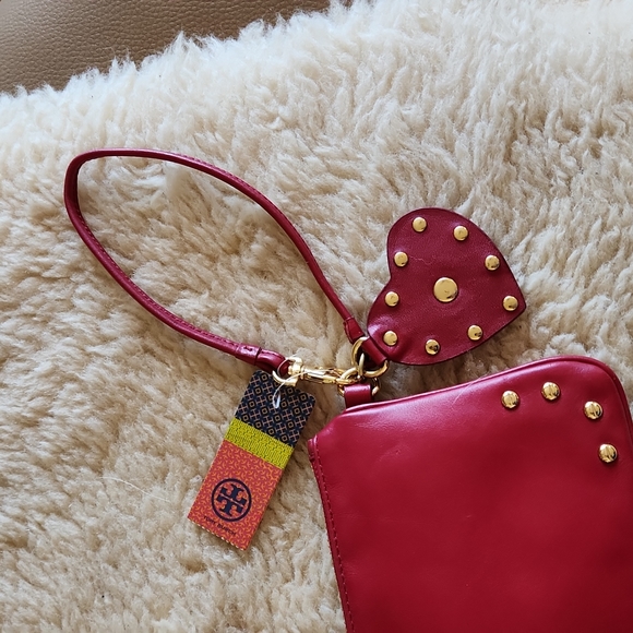 NWT Tory Burch Raspberry Hailey Wristlet Wallet 💖 - Picture 11 of 16